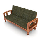Solid Wood 6 Seater Wooden Sofa Set for Living Room Furniture 6 Seater 3+2+1 Fabric Sofa Set with Center Table