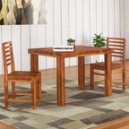 Premium Sheesham Wood Dining Table(45x30) with 2 Chairs | 2 Seater Dining Set | Wooden Dining Table with Chair |Dining Room Furniture