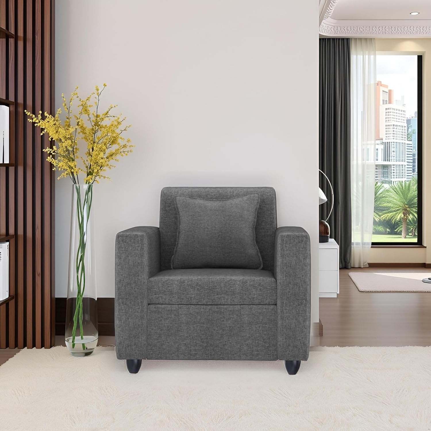 1 Seater Fabric Sofa Set for Living Room Furniture | Fabric 1 Seater Sofa Set | Sofa for Home & Office