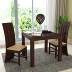 Sheesham Wood Dining Table(34x34 Inch) with 2 Chairs | 2 Seater Dining Set | Wooden Dining Table with Chair - Dining Room Furniture