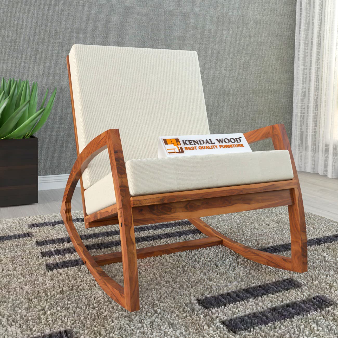 Sheesham Wood Rocking Chair for Adults, Wooden Rocking Chair | Rocking Chair for Adults for Home | Rocking Chair Cushion