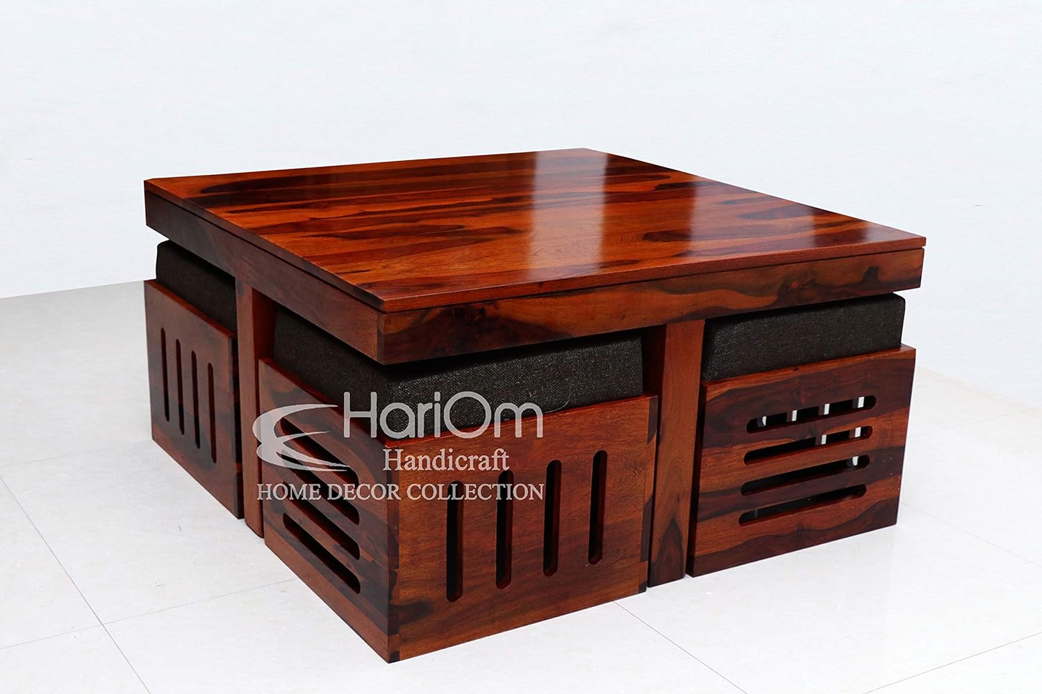 KendalWood Furniture Capsule Cut Sheesham Wood Coffee Table for Living Room