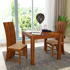 Premium Sheesham Wood Dining Table (34x34) with 2 Chairs |2 Seater Dining Set | Wooden Dining Table with Chair | Dining Room Furniture
