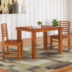 Sheesham Wood Dining Table (45x30 Inch) with 2 Chairs | Wooden Dining Table with Chair - Dining Room Furniture