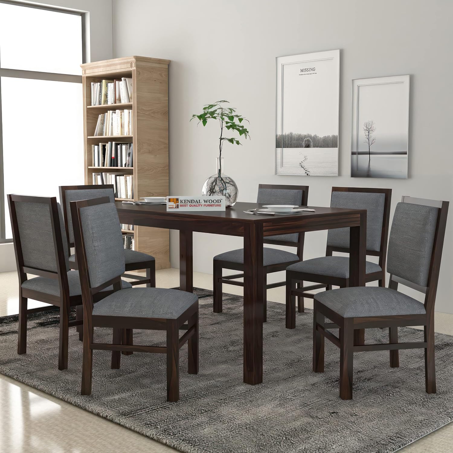 Premium Dining Room Furniture Wooden Dining Table with 6 Chairs | sheesham Wood Dining Table 6 Seater | Dining Table Set