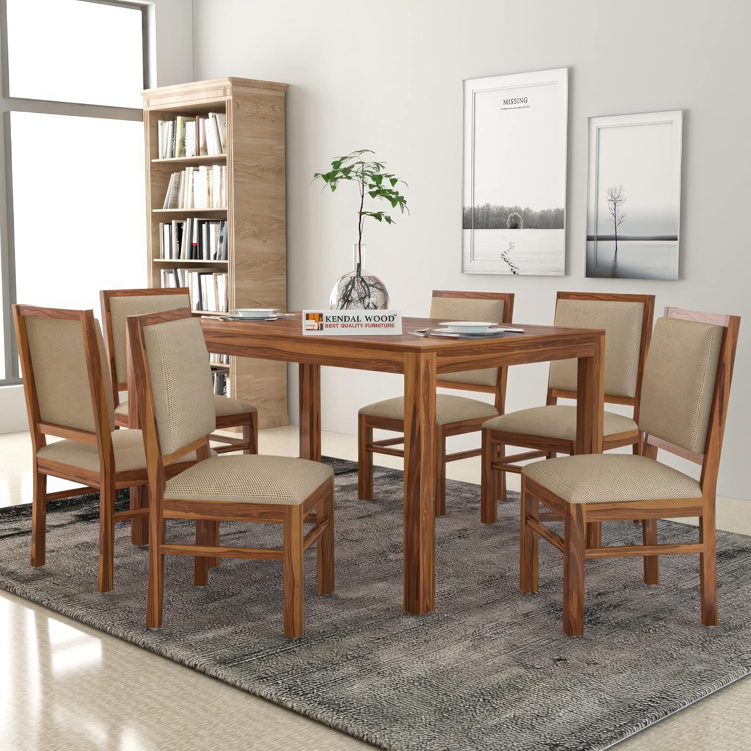Premium Dining Room Furniture Wooden Dining Table with 6 Chairs | sheesham Wood Dining Table 6 Seater | Dining Table Set